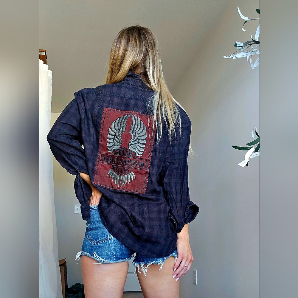 Harley Davidson button down shirt sz L